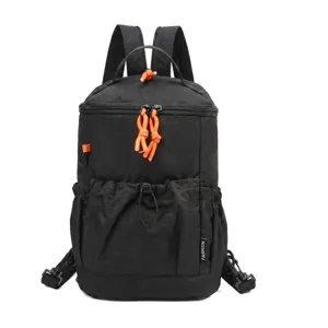Small multi-functional outdoor casual travel backpack with bright orange zipper pulls stylish.