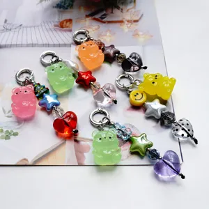 Carino orsetto gommoso stella cuore portachiavi borsa ciondolo telefono kawaii