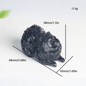 Crystal Pomeranian dog figurine resin crystal puppy statue home decor gift ornament