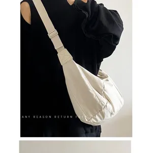 Lässige minimalistische Umhängetasche große Kapazität einfarbige Beuteltasche für Damen