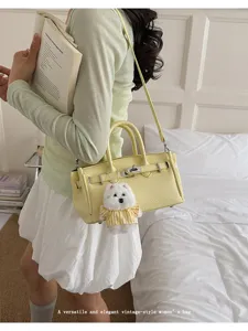 Korean style lychee pattern women shoulder crossbody handbag fashion designer Kelly bag