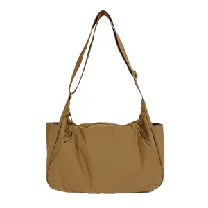 Large capacity nylon shoulder bag casual crossbody tote for women daily commute school.