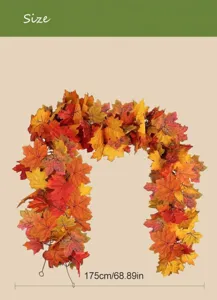 Kunstmatig esdoorn blad slingers 175cm hangende herfst wijnstok decoratie feest.