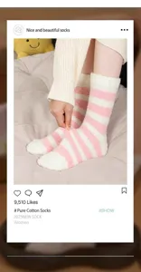 Calzini caldi e morbidi in pile di corallo da donna, calze invernali spesse con righe simpatiche.