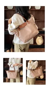 Waterproof nylon tote bag for women large capacity shoulder handbag daily casual travel
