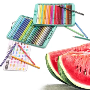 Kalour 50 colored pencils professional art oil-based colored pencil set with trays in box.