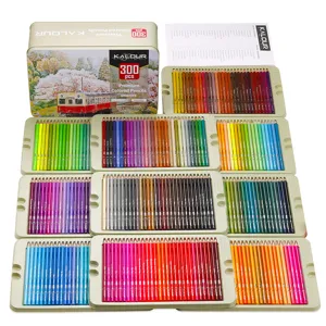 KALOUR 300 Colors Colored Pencils Set Professional Oily Art Drawing Pencils Tin Box