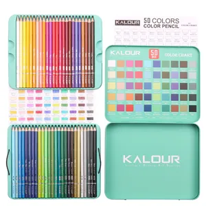 KALOUR 50 Colored Pencils Set Professional Oil Based Art Drawing Pencils with Tin Box