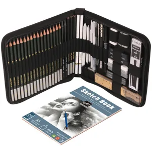 Kalour 54-Piece Professional Sketching Pencils Art Drawing Kit with Zipper Case and Sketchbook