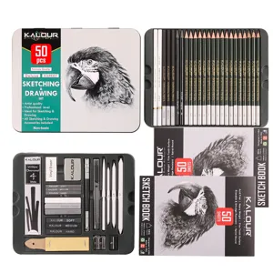 Collezione di Matite per Schizzi e Disegno Professionali Kalour Articoli d'Arte con Custodia in Metallo per Artisti e Principianti