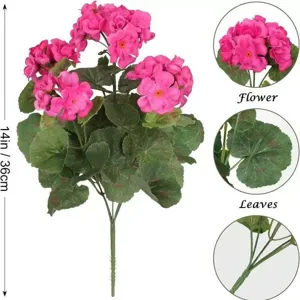 Artificial geranium flower bouquet fake plant for home decor wedding party photography 36cm