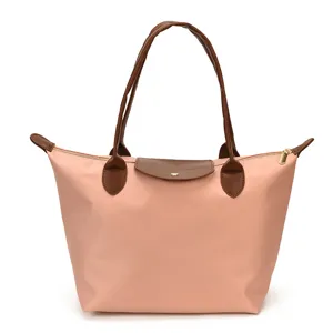 Fashionable waterproof nylon shoulder tote bag large capacity casual travel handbag women