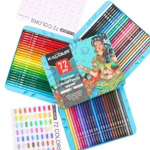 Kalour 72 colored pencils set professional oil-based art drawing colored pencils tin box