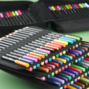 Set de lápices de colores al óleo profesionales de 180 colores en bolsa de lona negra para arte.