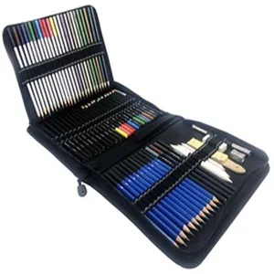 Professional colored pencil set with zipper case, 120 colors art drawing pencils for sketching artists.