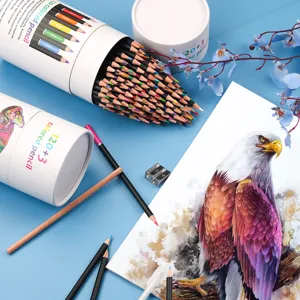 Professional 120 colored pencils set with oil-based cores for sketching, drawing art.