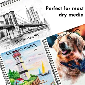 Carnet de dessin spiralé 9x12 pouces pour croquis crayons pastels et fusains art