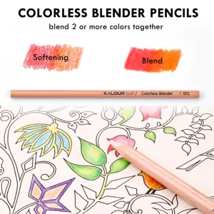 Detailed view of colorless blender pencil showing color softening and blending effects on paper.