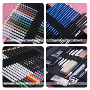 Set professionale di matite colorate e accessori da disegno da 83 pezzi per pittura.