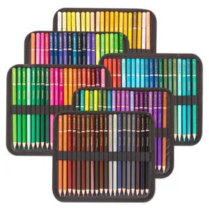 KALOUR 120 watercolor colored pencils set, professional drawing art supplies in roll case.