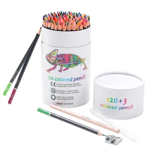 120 colored pencil set professional oil-based drawing art supplies with sharpener container