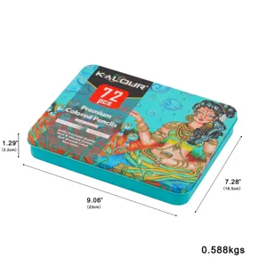 KALOUR 72 Count Professional Colored Pencils Set in Metal Tin Box for Art Drawing.