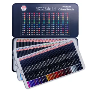 KALOUR 120 Count Colored Pencils Tin Set Oil-Based Professional Drawing Art Stationery