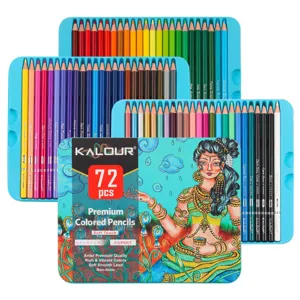 Kalour Professional Oil Colored Pencils 72 Colors Art Drawing Pencils Wood Soft Core Artist Colored Pencils Set