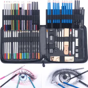 Set di cancelleria artistica per disegno professionale con matite colorate da 83 pezzi
