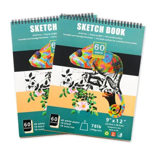 Confezione da 2 blocchi per schizzi 9x12 pollici, 60 fogli di carta spessa per disegno.