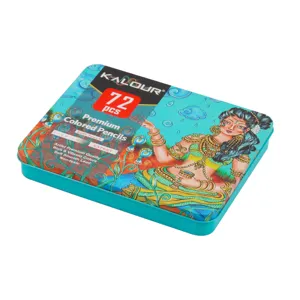 KALOUR 72-color professional oil-based colored pencils tin box set for art drawing