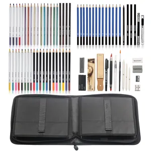 Set d'arte professionale di matite colorate e da disegno da 83 pezzi con custodia.