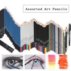 Set di 83 matite colorate e da disegno professionali per artisti e belle arti e pittura.