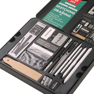 Kalour set di disegno e schizzo 52 pz con matite carboncini forniture d'arte e strumenti