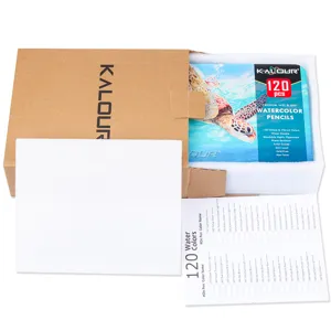 Kalour 120 piece water soluble colored pencils set with storage box and color swatch card.