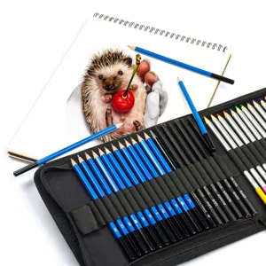 41-piece drawing pencil set professional sketching charcoal pencils art supplies kit case
