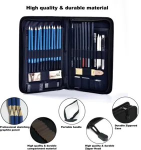 Set di matite da disegno professionali da 40 pezzi con astuccio resistente per artisti e pittura.