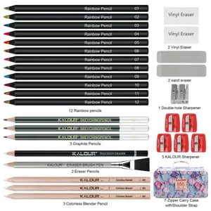Kalour 550pcs colored pencil set art drawing stationery kit with case and accessories