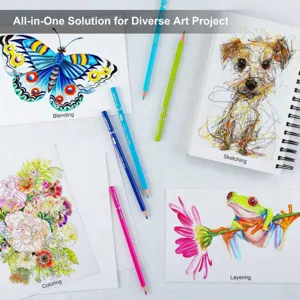 KALOUR professional colored pencils set for art drawing, sketching, blending and coloring.