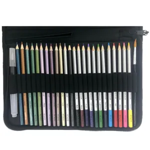 Professional Sketching Pencil Set Charcoal Pencils Watercolor Pencils Drawing Art Supplies With Canvas Zipper Case
