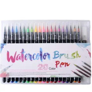 Set 20 Pennarelli Acquerello con Punta Flessibile Morbida per Calligrafia e Disegno