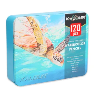 Kalour 120 Pcs Watercolor Pencils Set Professional Artist Drawing Colored Pencils Tin Box