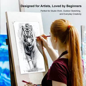 KALOUR water-soluble graphite sketching pencils set detail view showing professional art creation.