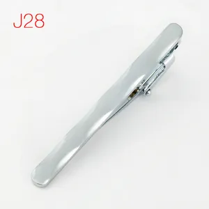 Silver metal tie clip for men, stylish geometric arrow design for business suits and formal wear.
