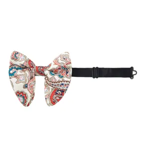 Men's classic paisley pattern bow tie with adjustable black strap for formal wedding wear