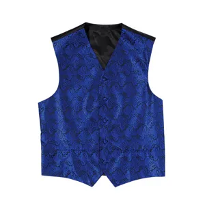 Detailed view of the royal blue paisley jacquard pattern showcasing exquisite craftsmanship.