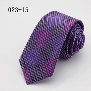 Classic purple houndstooth men's narrow tie, 6.5cm business formal wear stylish accessory.
