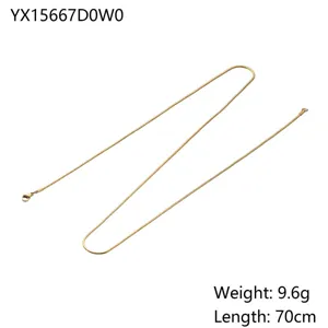 Gold titanium steel snake chain minimalist fashion clavicle necklace accessory 70cm length