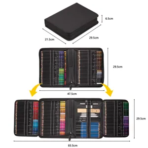 145-piece colored pencil set with black zipper case, professional art drawing pencils.