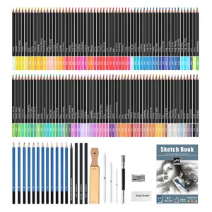 145-Piece Colored Pencils Set Professional Art Drawing Sketching Kit with Sketchbook